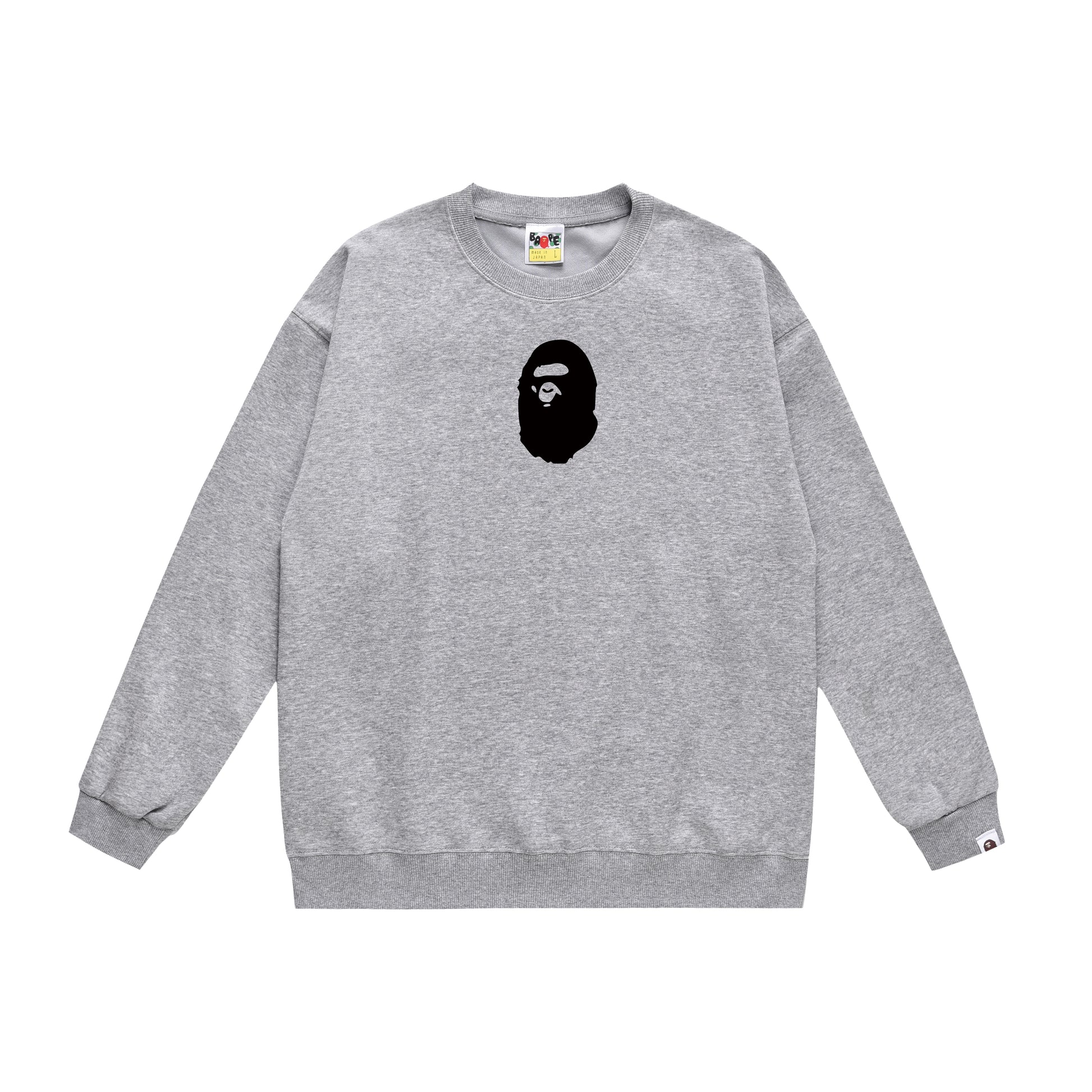 A Bathing Ape Back Letter Print Hoodie Grey