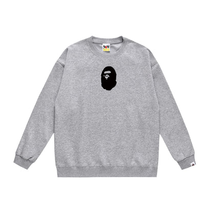 A Bathing Ape Back Letter Print Hoodie Grey
