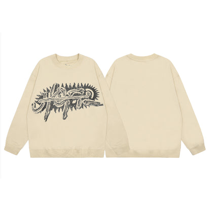 Travis Scott Graffiti Print Hoodie Apricot