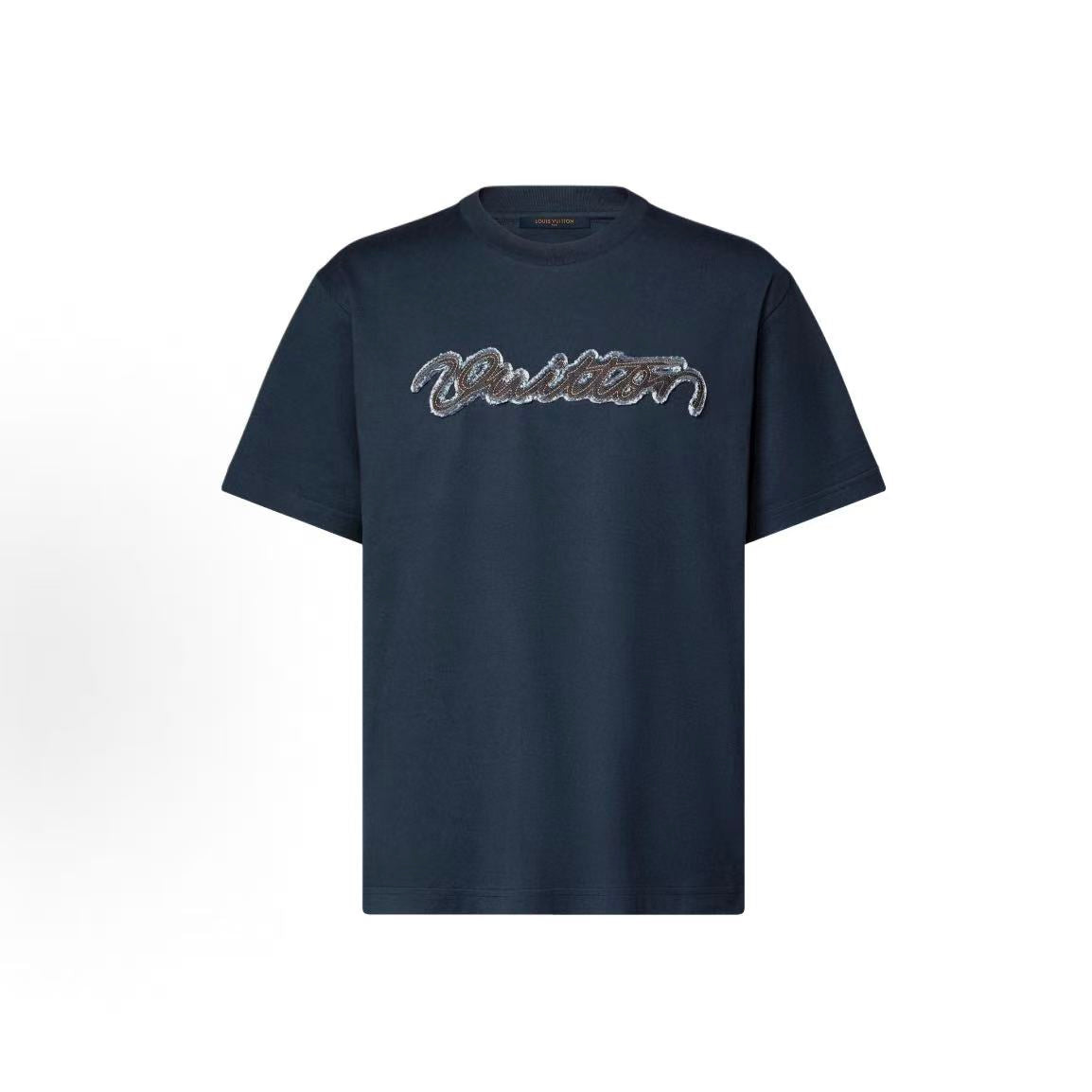 LOUIS VUITTON FW26 Autumn-Winter Collection Solid Letter Logo Round-neck T-Shirt for Men
