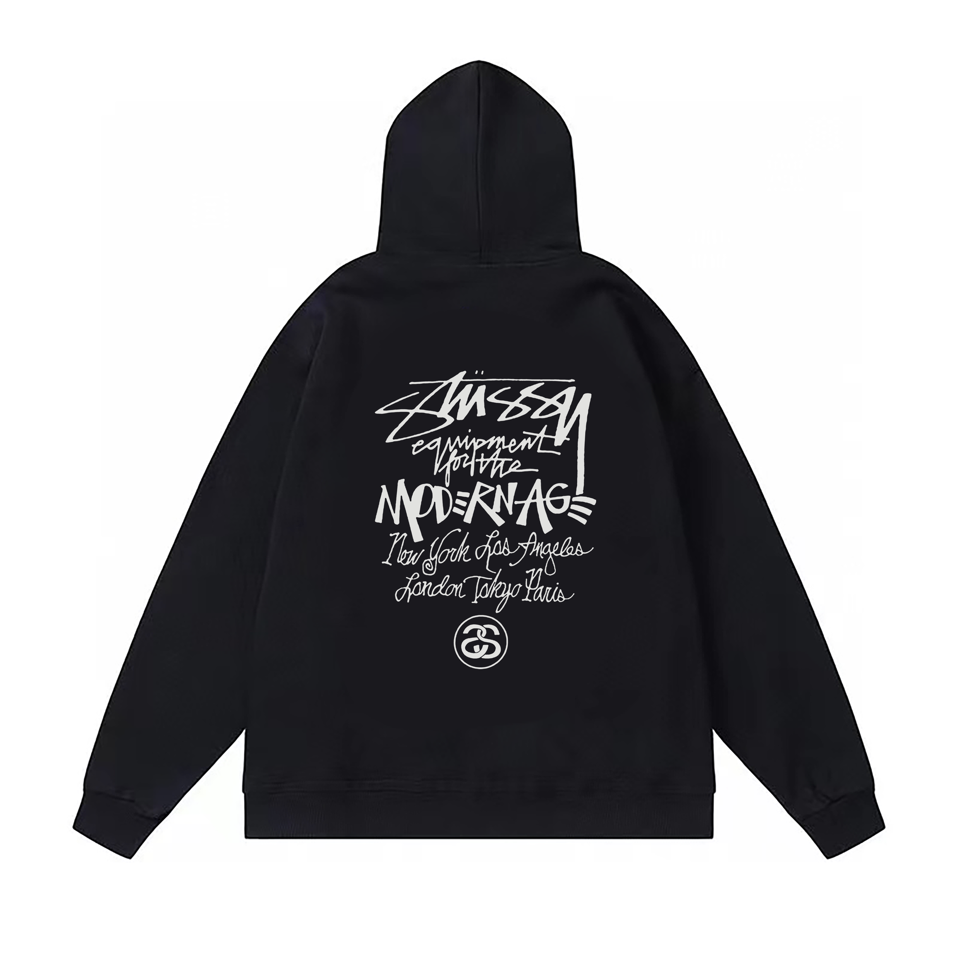 STUSSY BASIC LOGO HOODIE BLACK