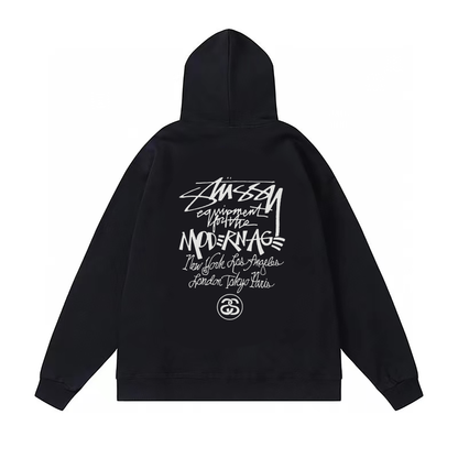 STUSSY BASIC LOGO HOODIE BLACK