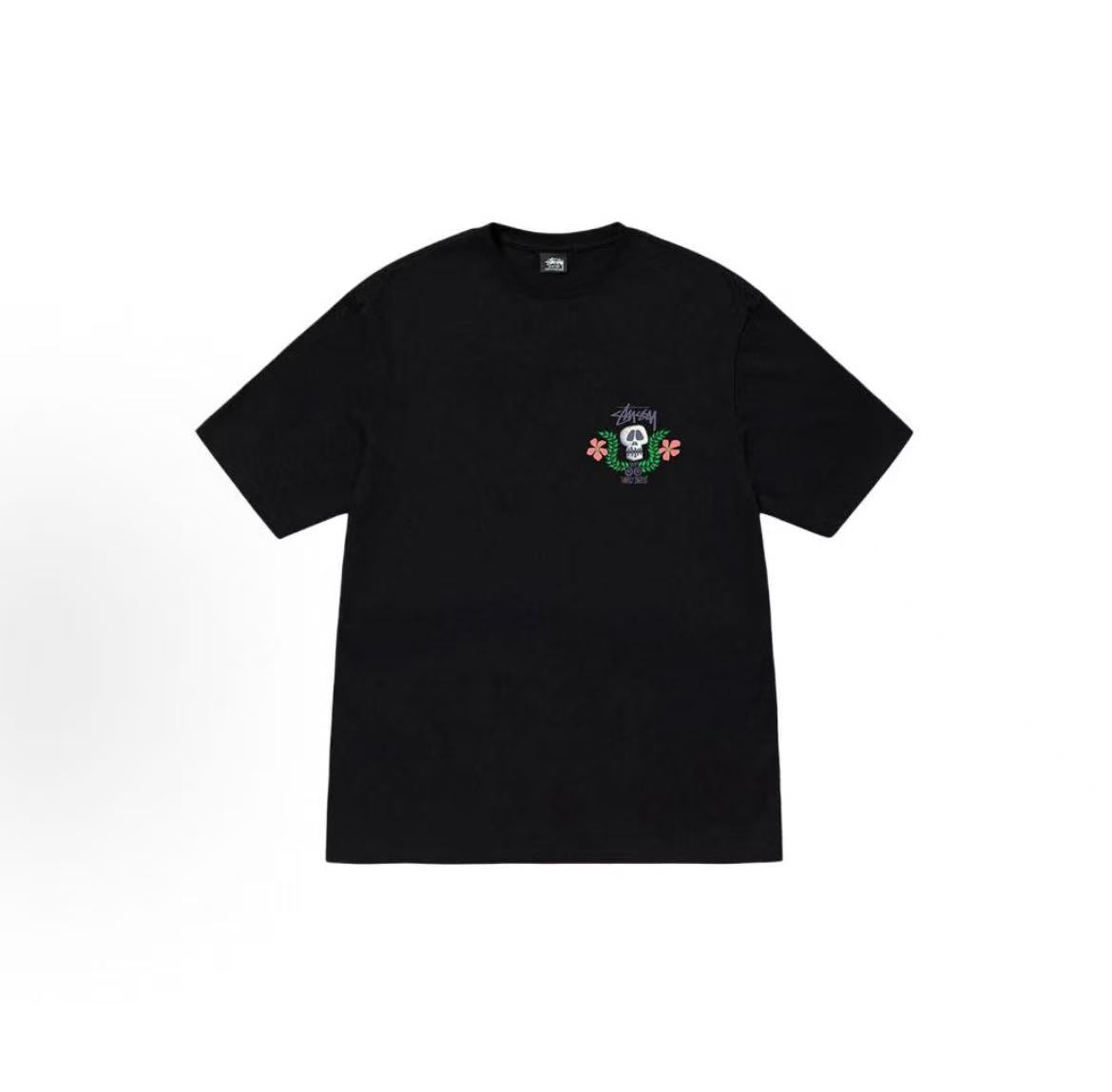 Stussy SS23 Summer Collection - Back Skull Print Short-Sleeved American Retro T-Shirt (For Both Men and Women)