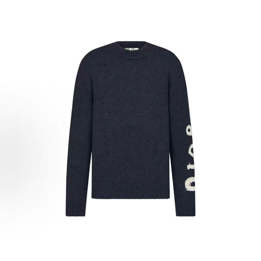 DIOR (Dior) SS24 Letter Embroidery Round-neck Casual Long-sleeve Knit Shirt for Men