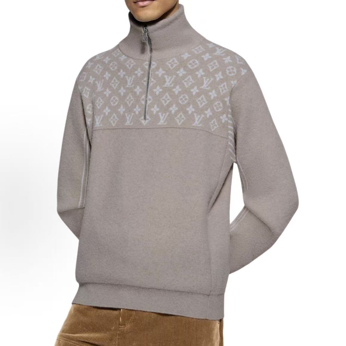 LOUIS VUITTON SS26 Men's SKI Skiing Collection Crewneck Pullover Sweater with Ribbed Edges, Men's Style