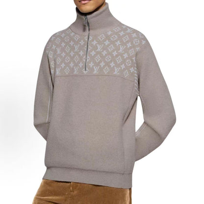 LOUIS VUITTON SS26 Men's SKI Skiing Collection Crewneck Pullover Sweater with Ribbed Edges, Men's Style