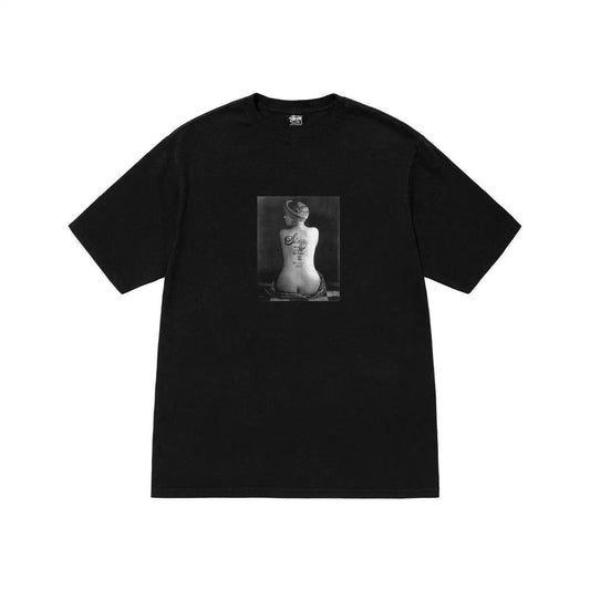 STUSSY BACK PRINT TEE BLACK