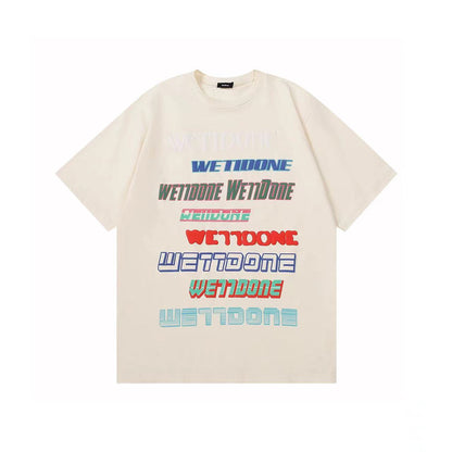WE11DONE Colorful Barrage Print Tee Cream