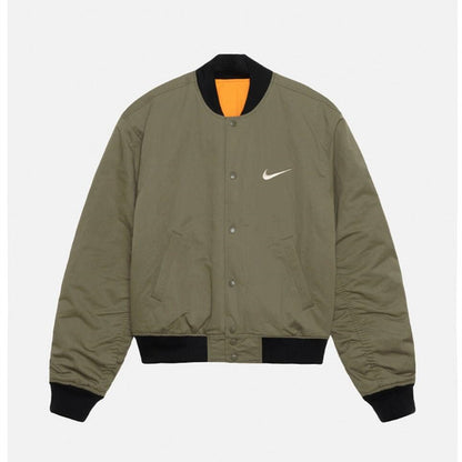 STUSSY ×NIKE BASEBALL JACKET ARMY GREEN