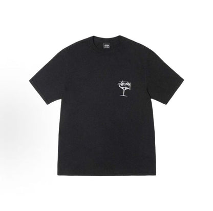 Stussy SS25 Back Print Logo Plain Knit Short-Sleeved T-Shirt (For Both Men and Women)