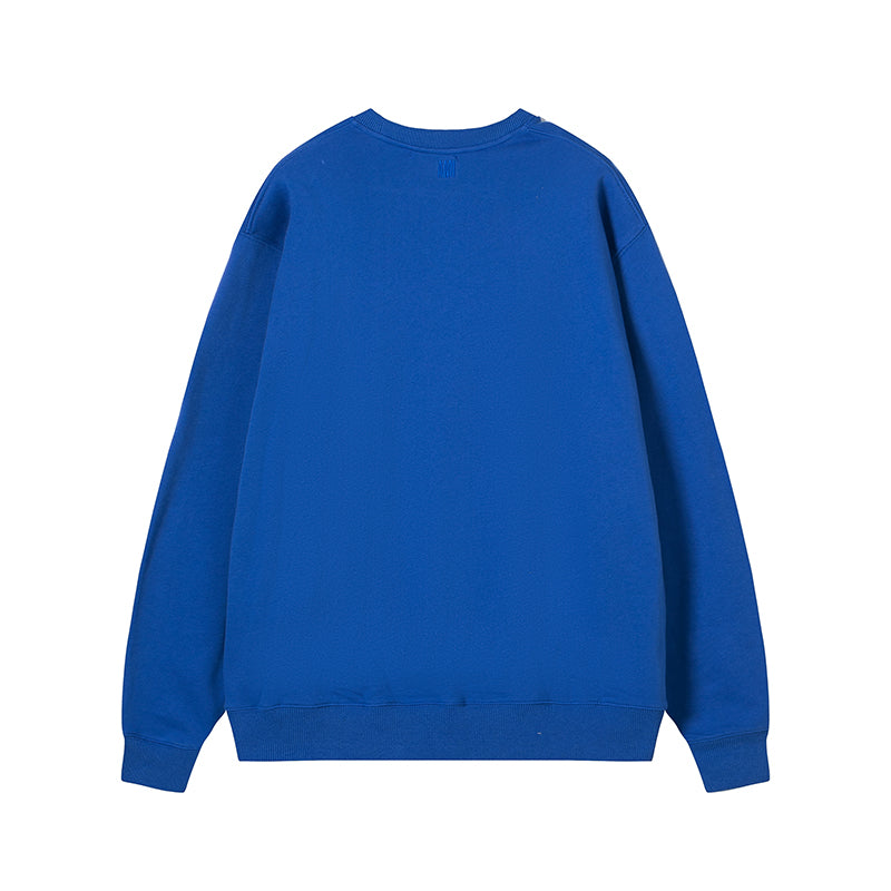 AMI Classic Logo Crewneck Hoodie Blue