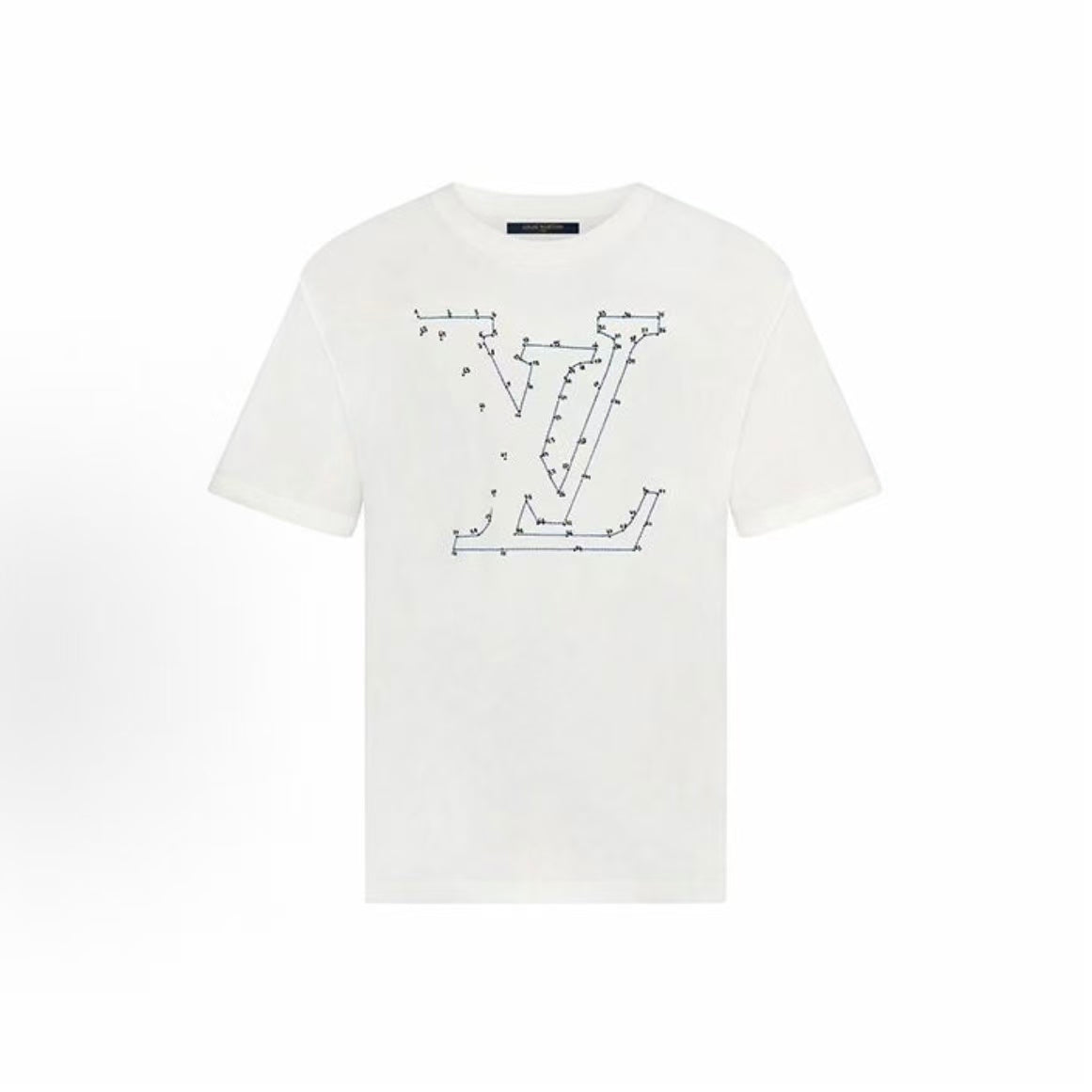 LOUIS VUITTON SS22 Needle-embroidered Printed Embroidery Short-Sleeved T-Shirt for Men - Blue