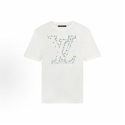 LOUIS VUITTON SS22 Needle-embroidered Printed Embroidery Short-Sleeved T-Shirt for Men - Blue