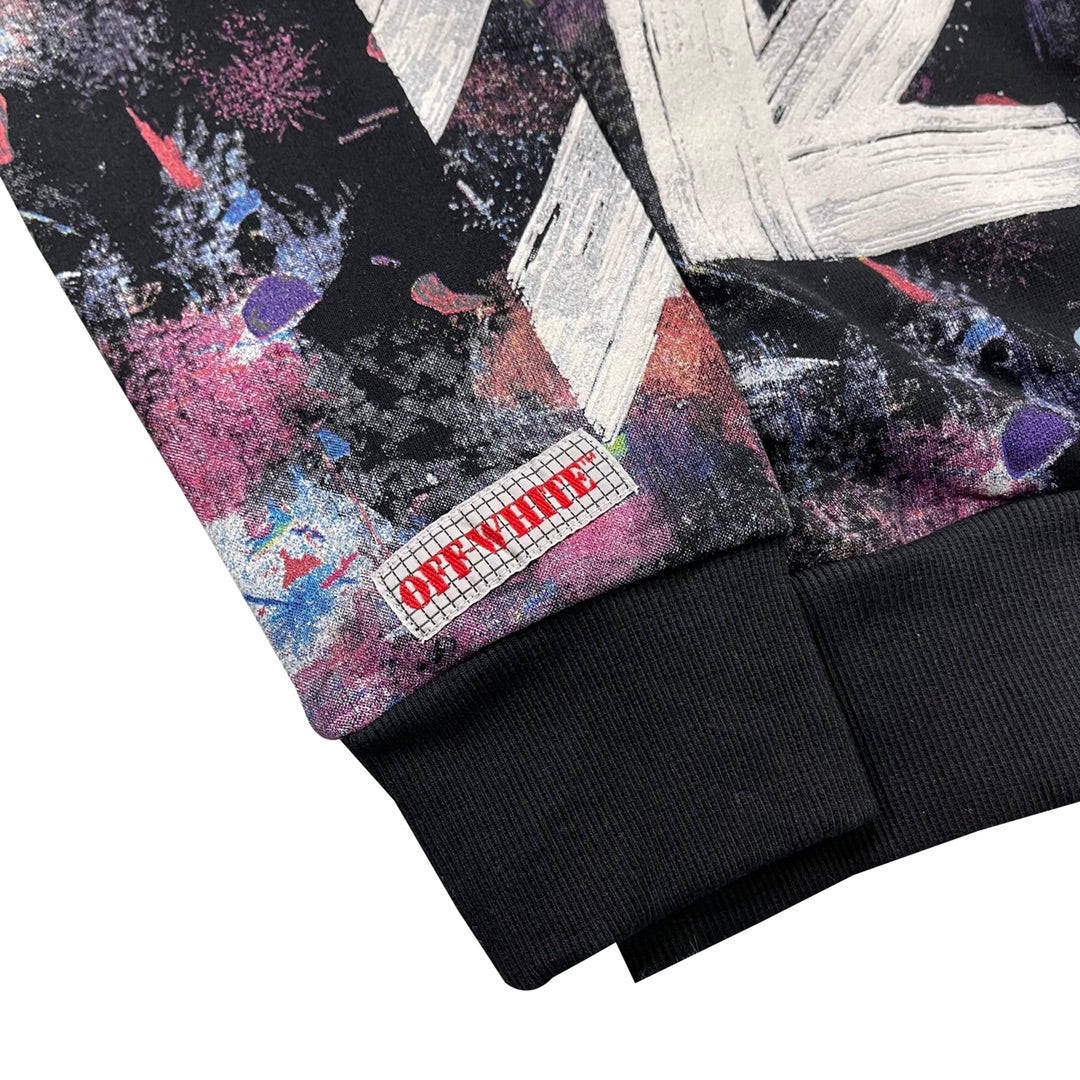 Off-White fireworks arrow zipper hooded cardigan sweatshirt