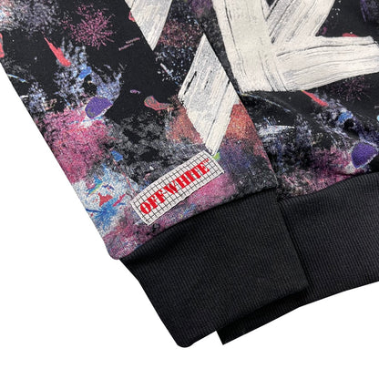 Off-White fireworks arrow zipper hooded cardigan sweatshirt