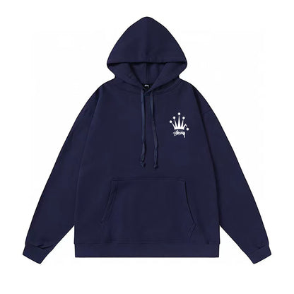 STUSSY CROWN PRINT HOODIE NAVY