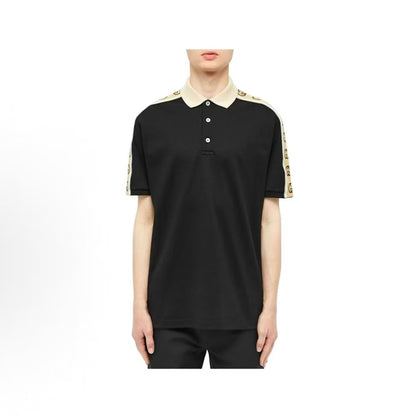 GUCCI Gucci Interlocking Double G Stripes Short-Sleeved Polo Shirt - Men's - Black