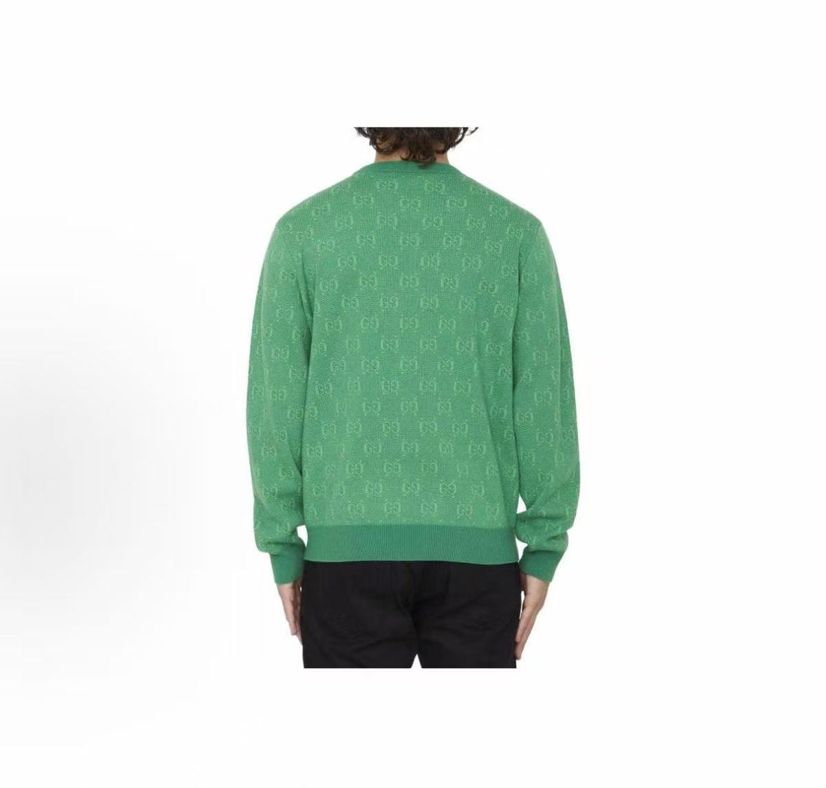 GUCCI 2023 Fall Logo Print Round-neck Pullover Short-Sleeve Jacket for Men - Green