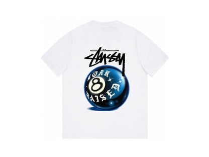 STUSSY 8 BALL PRINT TEE WHITE
