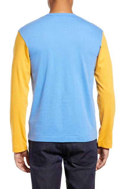Men's Colorblock Long Sleeve Cotton T-Shirt