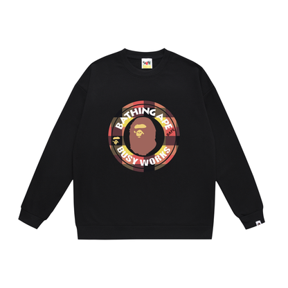 A Bathing Ape Seal Logo Print Hoodie Black