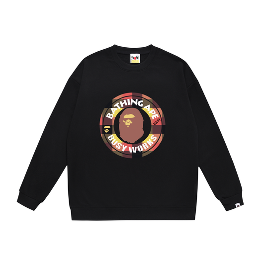 A Bathing Ape Seal Logo Print Hoodie Black