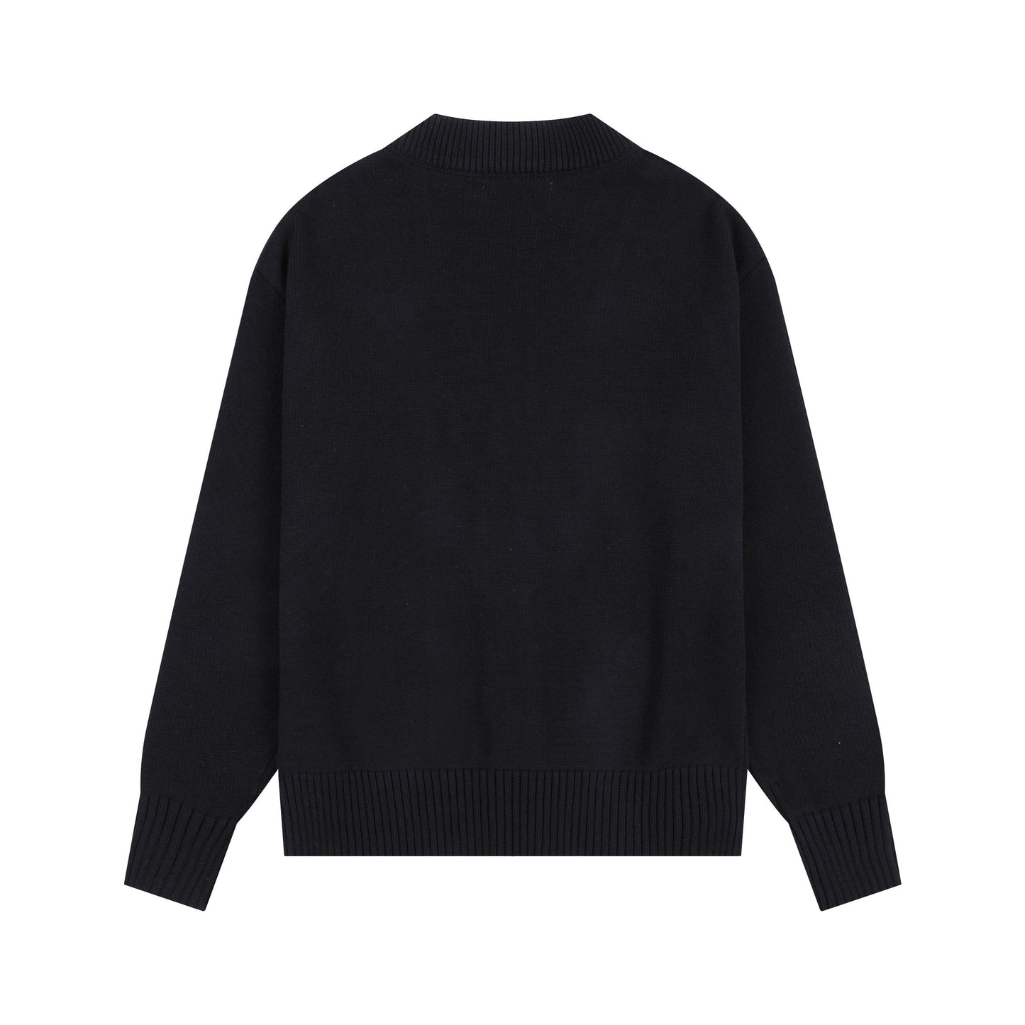AMI Big Logo Button Sweater Black