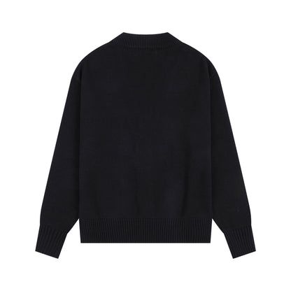 AMI Big Logo Button Sweater Black