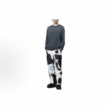 LOUIS VUITTON FW23 Gradient Logo Print Round-neck Sweater for Men-gray