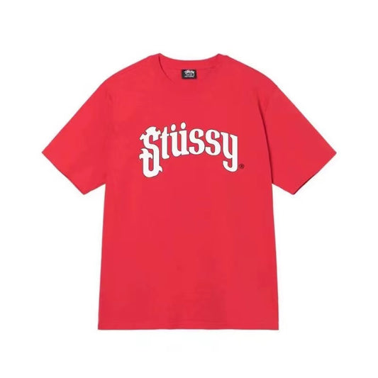 STUSSY LOGO PRINT TEE RED