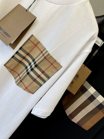 BURBERRY VINTAGE CHECK POCKET COTTON OVERSIZED T-SHIRT – BRS013