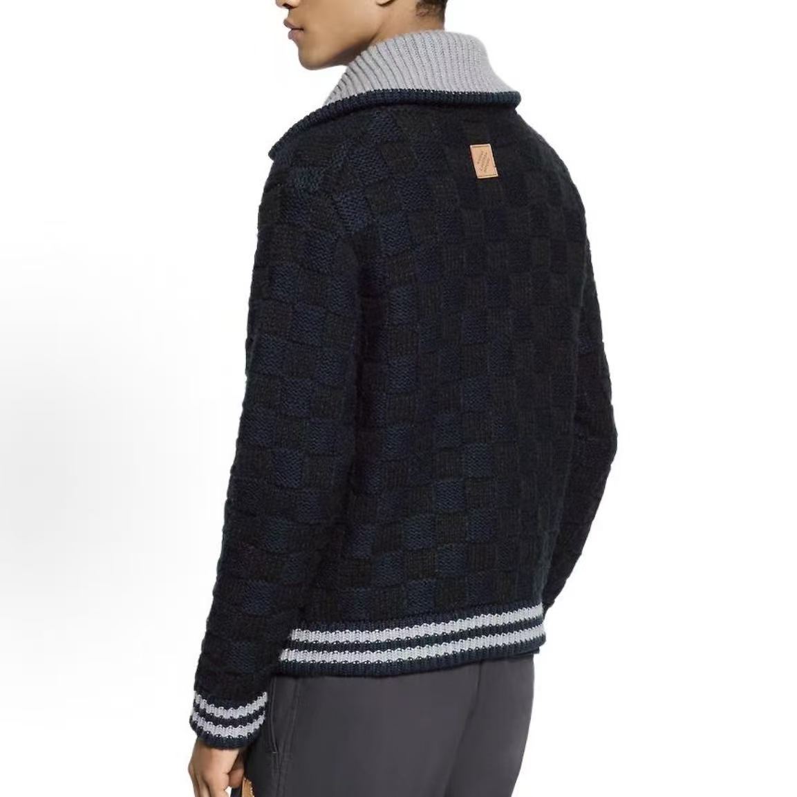LOUIS VUITTON FW25 Knitted Slightly Aline Contrasting Ribbed Collar Sweater for Men