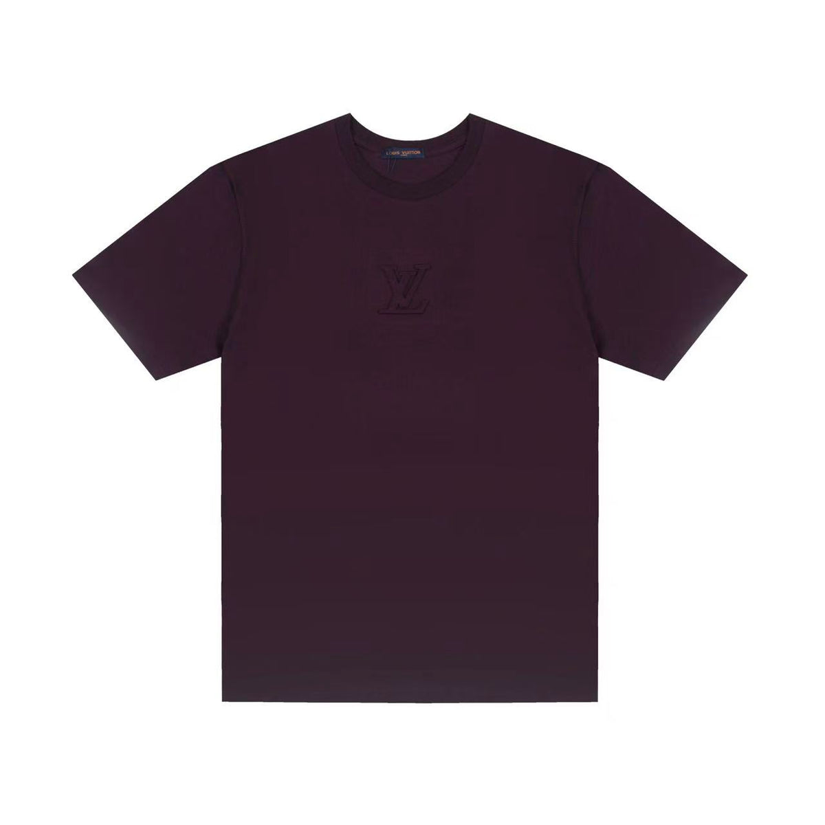 LOUIS VUITTON Embroidered Embossed Classic Organic Cotton Short-Sleeve T-Shirt for Men - Burgundy Red