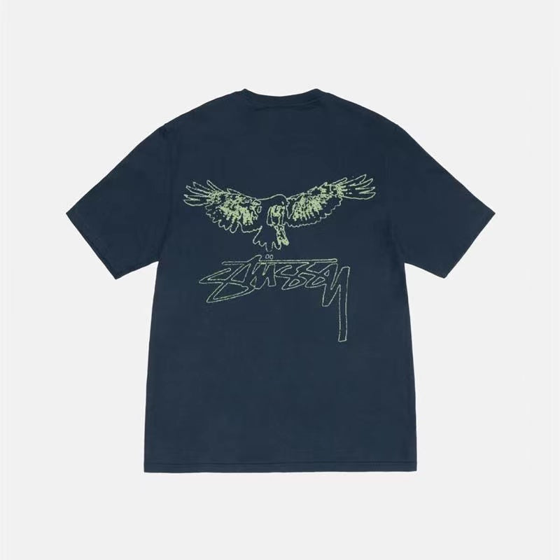 STUSSY EAGLE PRINT TEE NAVY