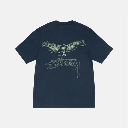 STUSSY EAGLE PRINT TEE NAVY