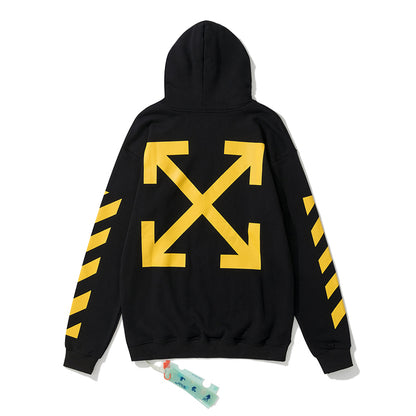 Off-White kewis doodle arrow print hooded sweater black/yellow