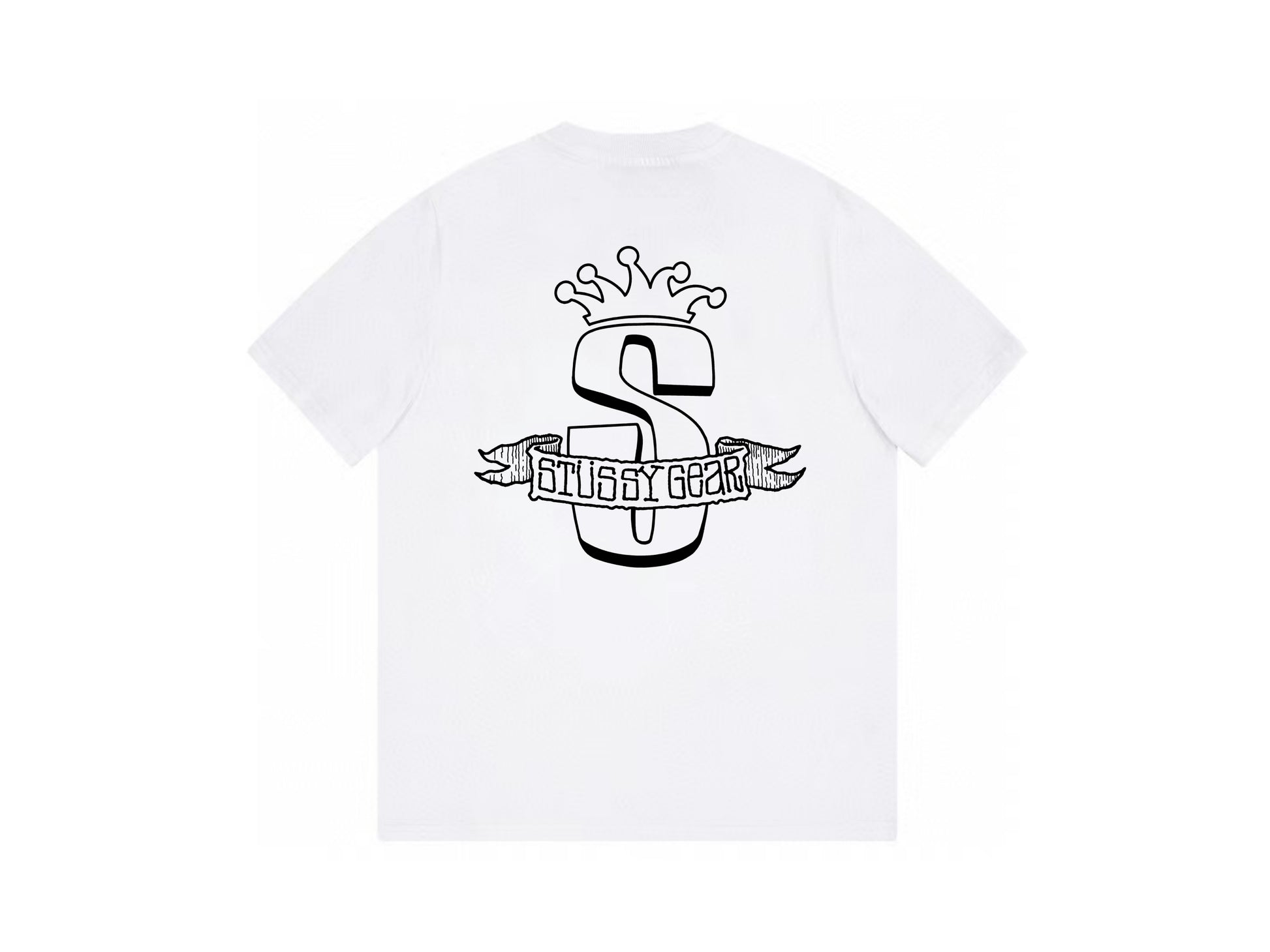 STUSSY CROWN LOGO TEE WHITE