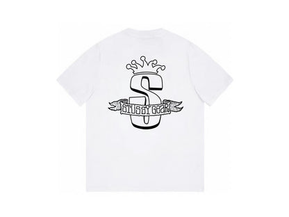 STUSSY CROWN LOGO TEE WHITE