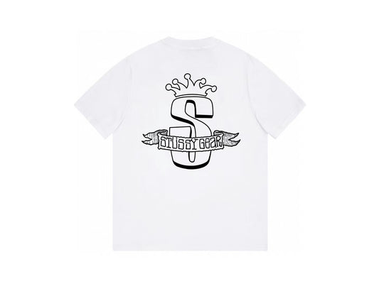 STUSSY CROWN LOGO TEE WHITE