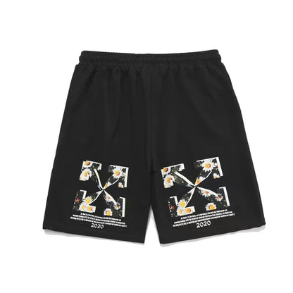 OFF-WHITE Flower Print Trousers Black