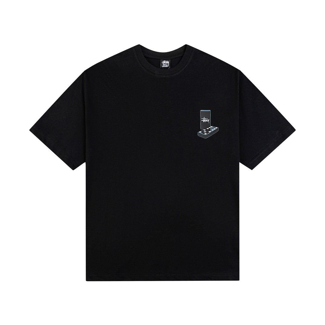 STUSSY DOMINO'S PRINT TEE BLACK