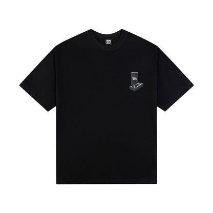 STUSSY DOMINO'S PRINT TEE BLACK