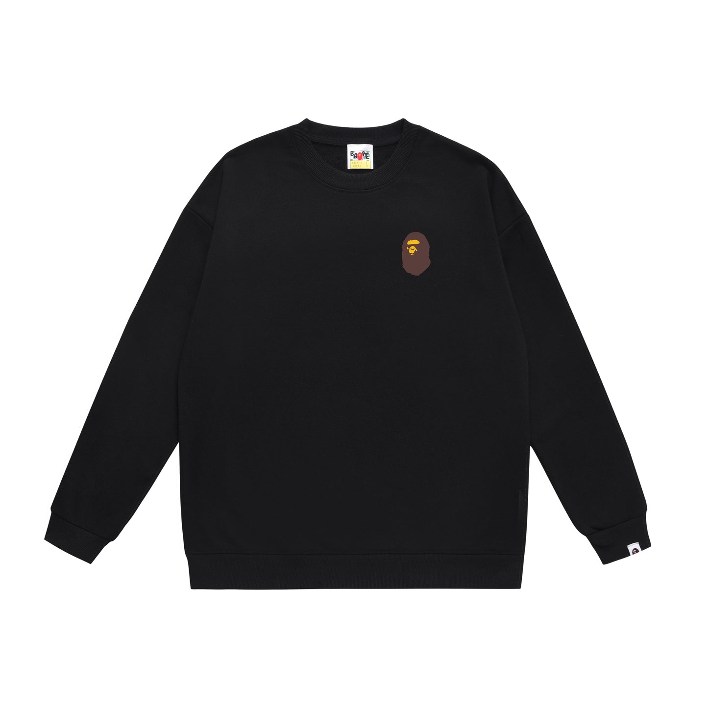 A Bathing Ape Letter Badge Print Hoodie Black