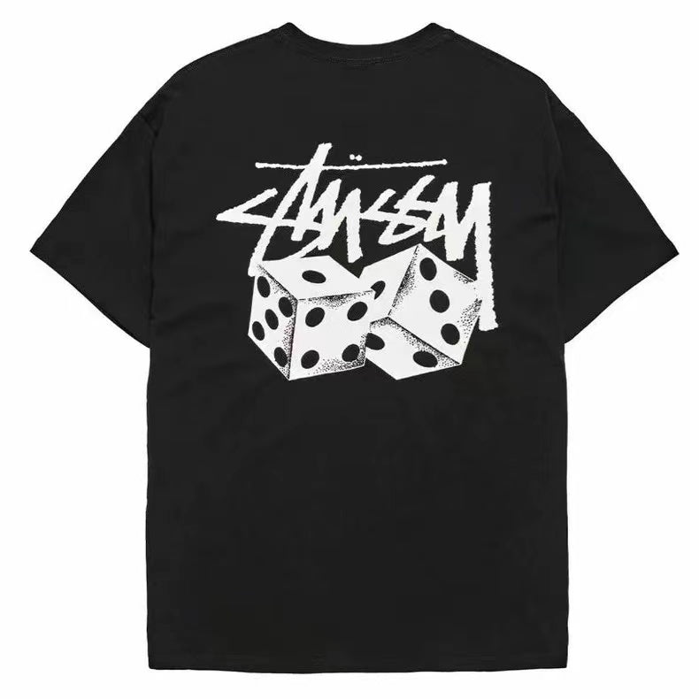 STUSSY SKETCH DICE PRINT TEE BLACK