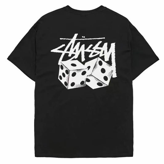 STUSSY SKETCH DICE PRINT TEE BLACK