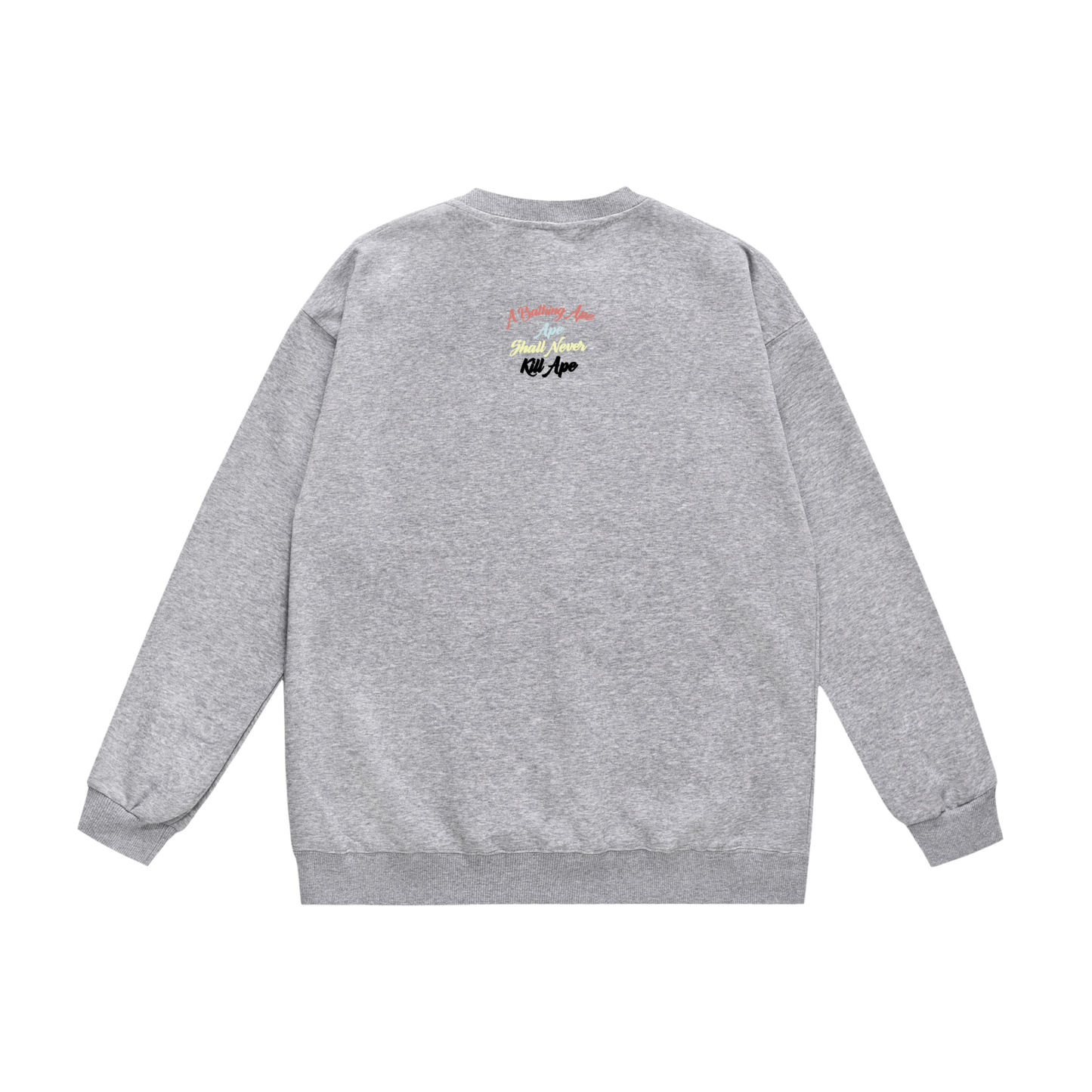 A Bathing Ape Rainbow Letters Hoodie Grey