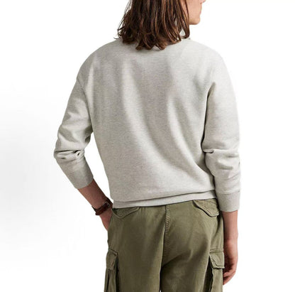 Ralph Lauren FW25 Double-sided Knitted Quarter-Zip Pullover Long Sleeve Shirt for Men in Light Gray