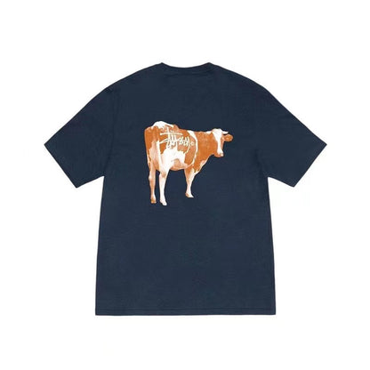 STUSSY COW PRINT TEE NAVY
