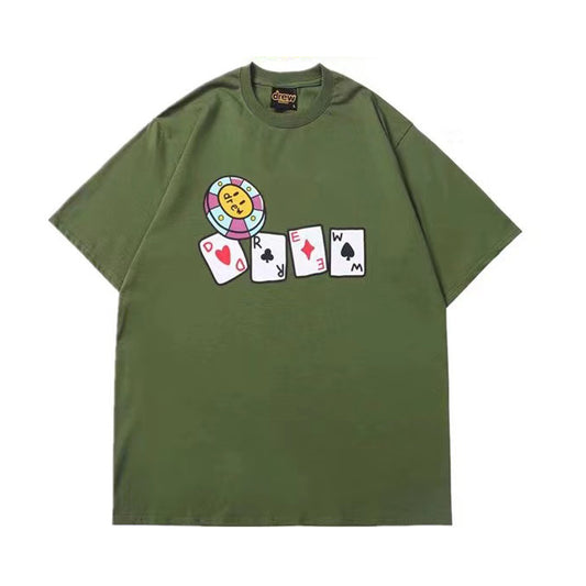 Drew House Chips Short Sleeve Cotton T-Shirt Dark Green