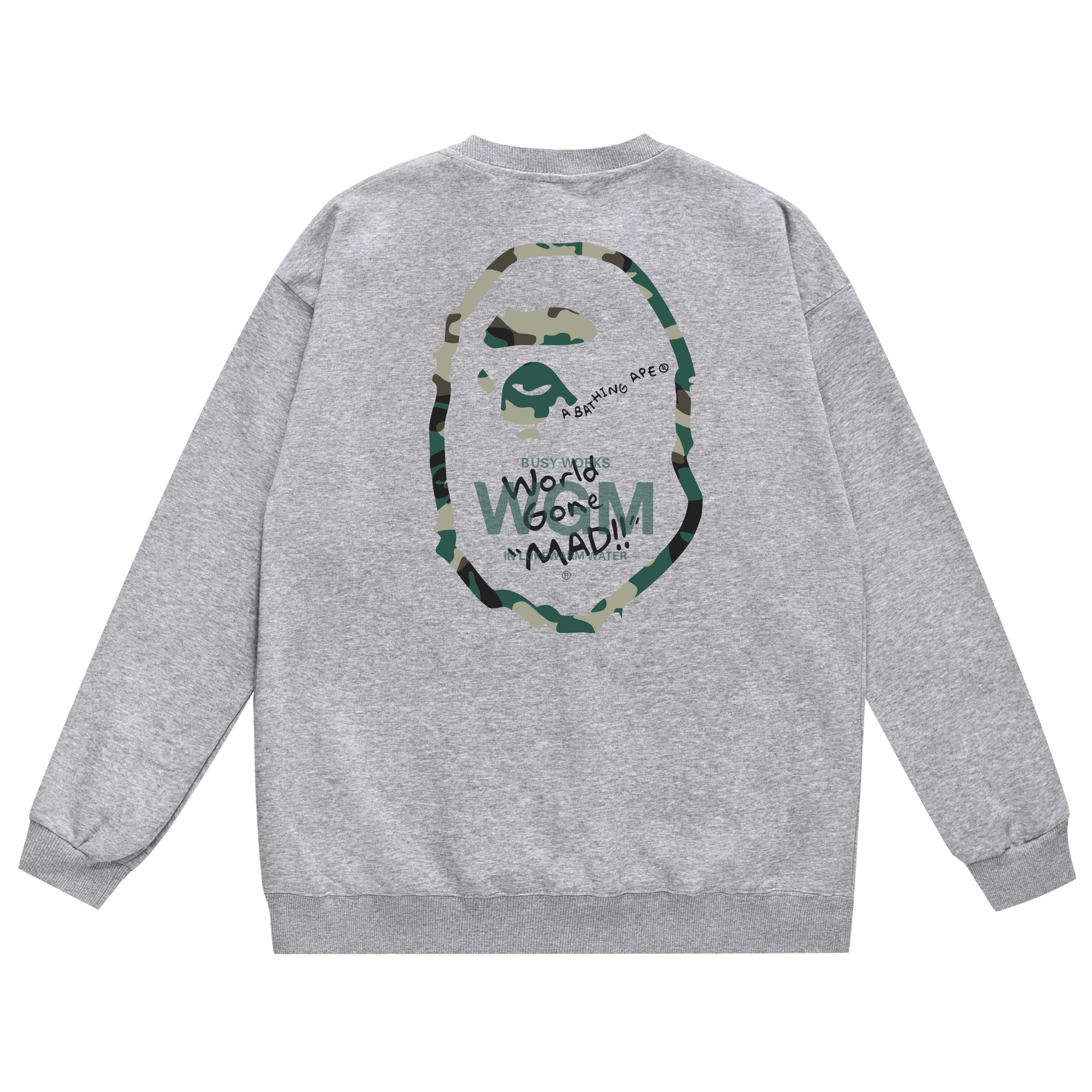 A Bathing Ape Logo Hoodie Grey